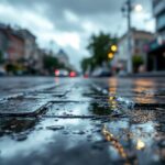 Imagen de una tormenta que causa caos en la ciudad