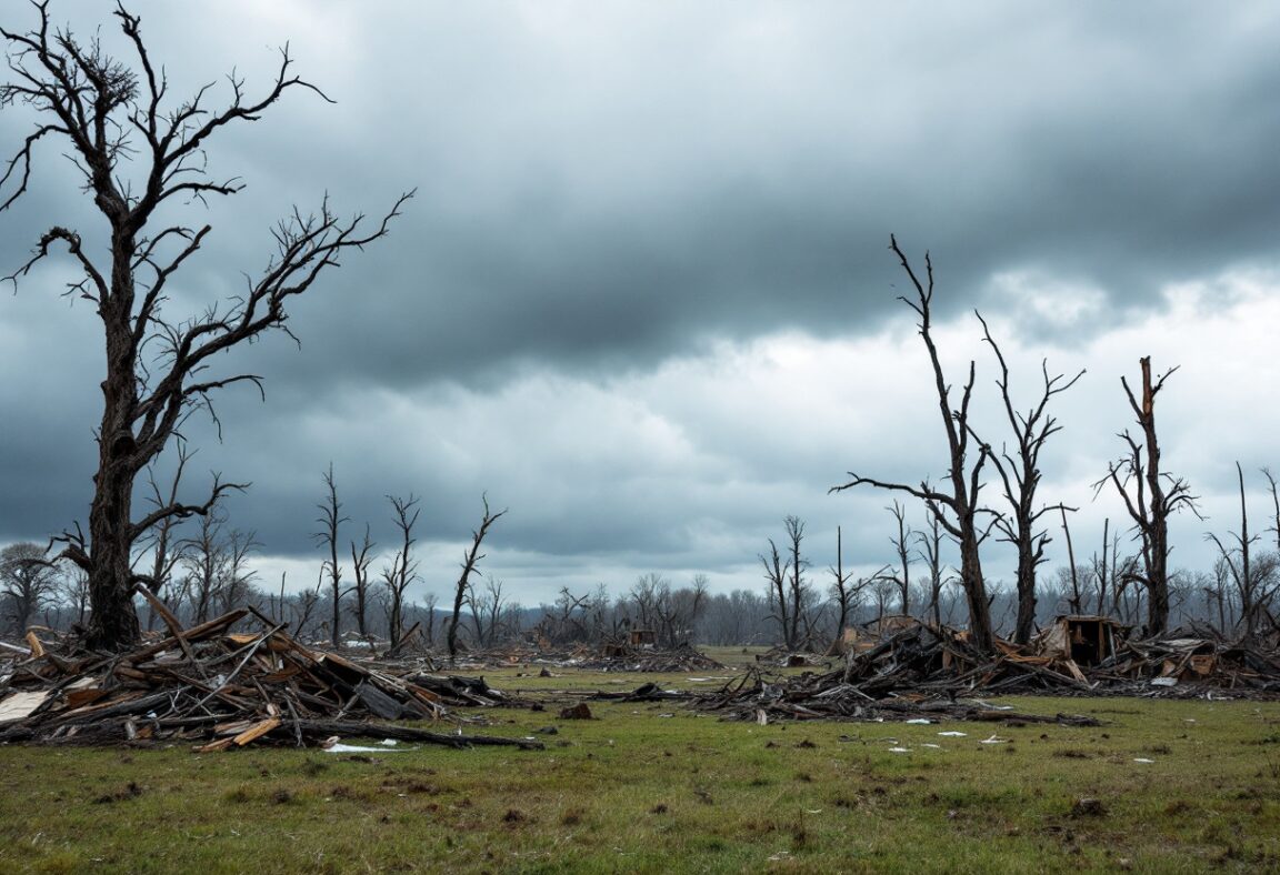 Immagine di un tornado che colpisce Florida con cittadini coraggiosi