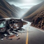 Incidente di autobus in Bolivia con soccorritori sul posto