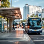 Transmetro Barranquilla in azione con passeggeri a bordo