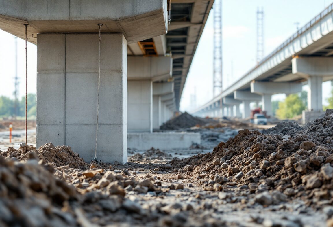 Immagine del viaducto e muelle in costruzione a Puerto Antioquia