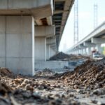 Immagine del viaducto e muelle in costruzione a Puerto Antioquia