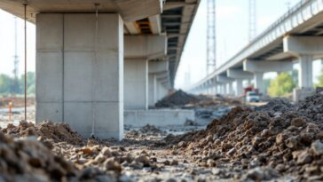 Immagine del viaducto e muelle in costruzione a Puerto Antioquia