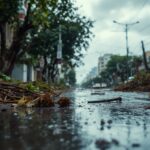 Immagine dei forti venti a São Paulo durante un evento meteorologico