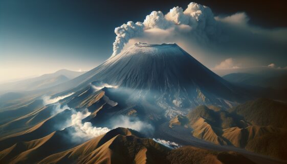 Immagine del Volcán Puracé in eruzione