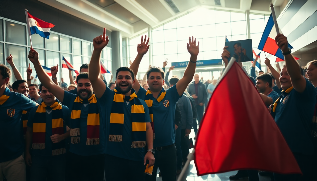 Impactante encuentro entre hinchas de Boca y el plantel de River en el aeropuerto