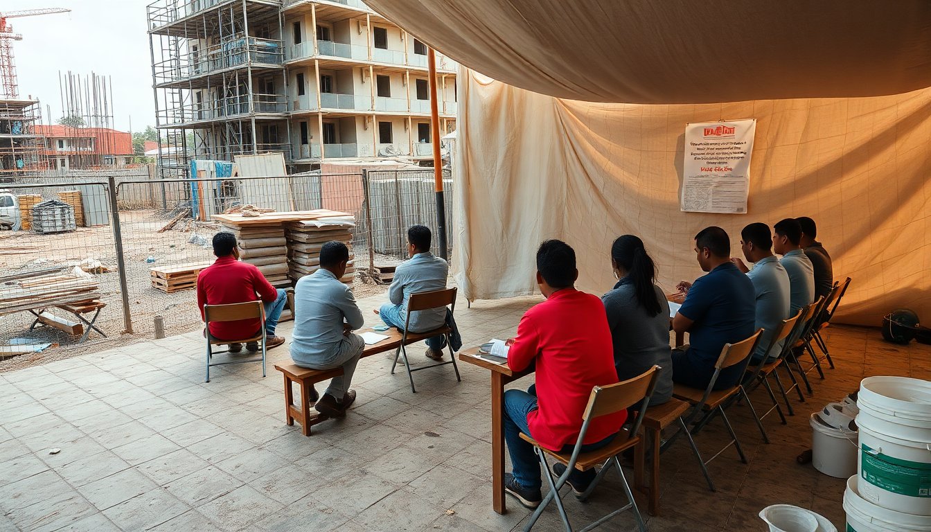 Aulas bajo la lona: educación y oportunidades para trabajadores de la construcción