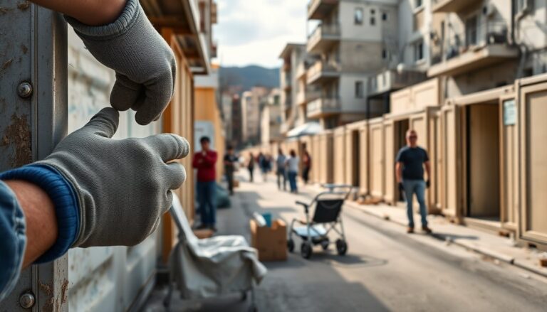 Cómo la Orden de Malta y socios levantan viviendas temporales en Petrinja