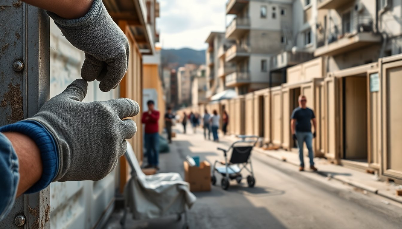 Cómo la Orden de Malta y socios levantan viviendas temporales en Petrinja