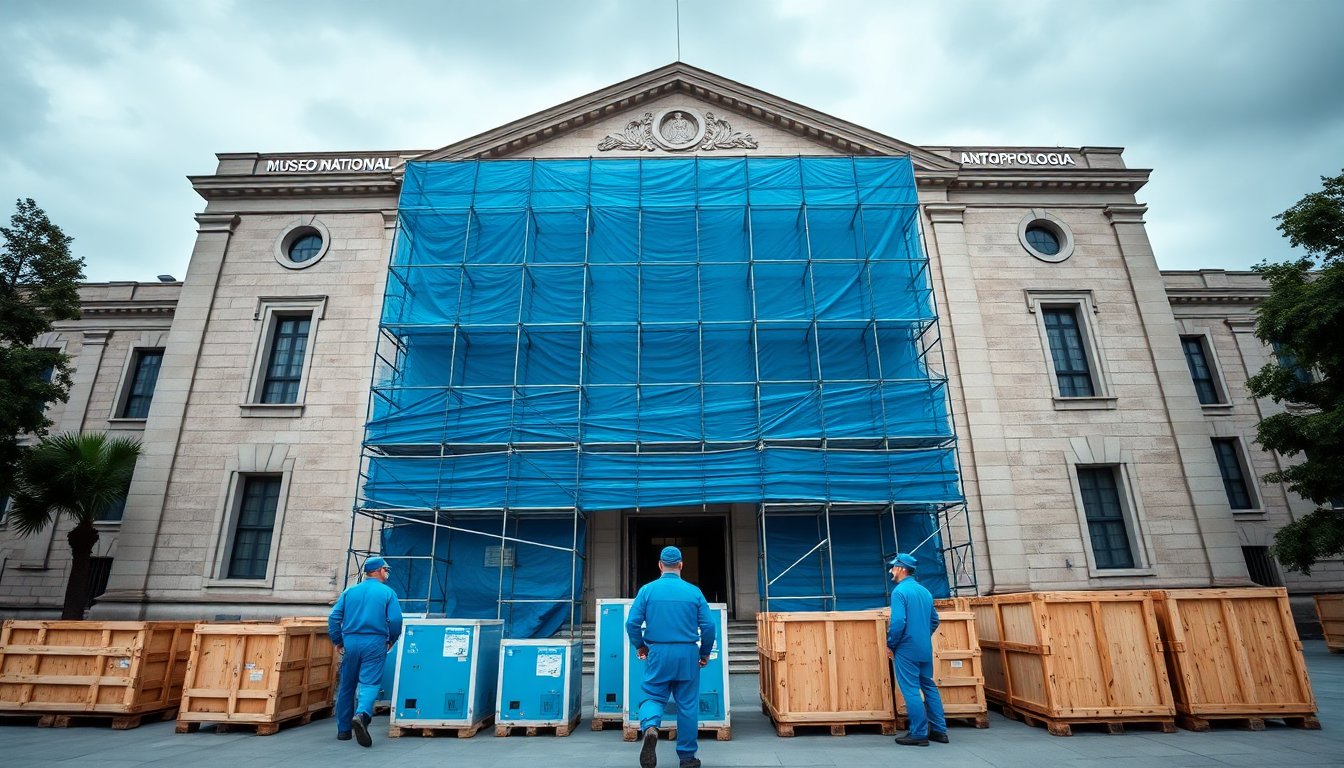 Escudo Azul reforzado protege al Museo Nacional de Antropología en México