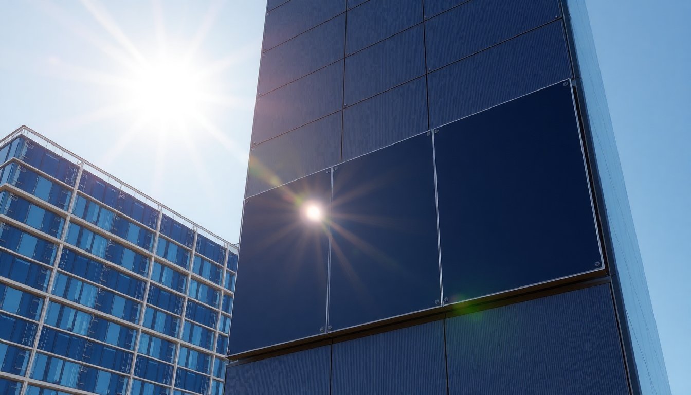 Panel híbrido con interruptor de agua optimiza energía en fachadas